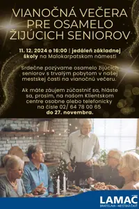 Vianočná večera pre osamelo žijúcich seniorov