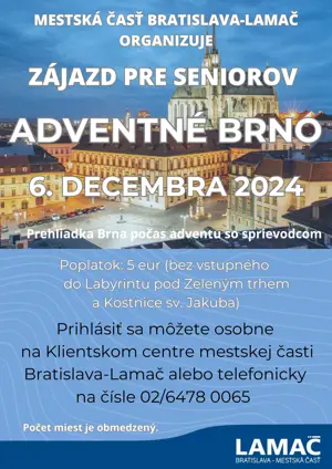 Zájazd pre seniorov: Adventné Brno a jeho tajomné podzemie